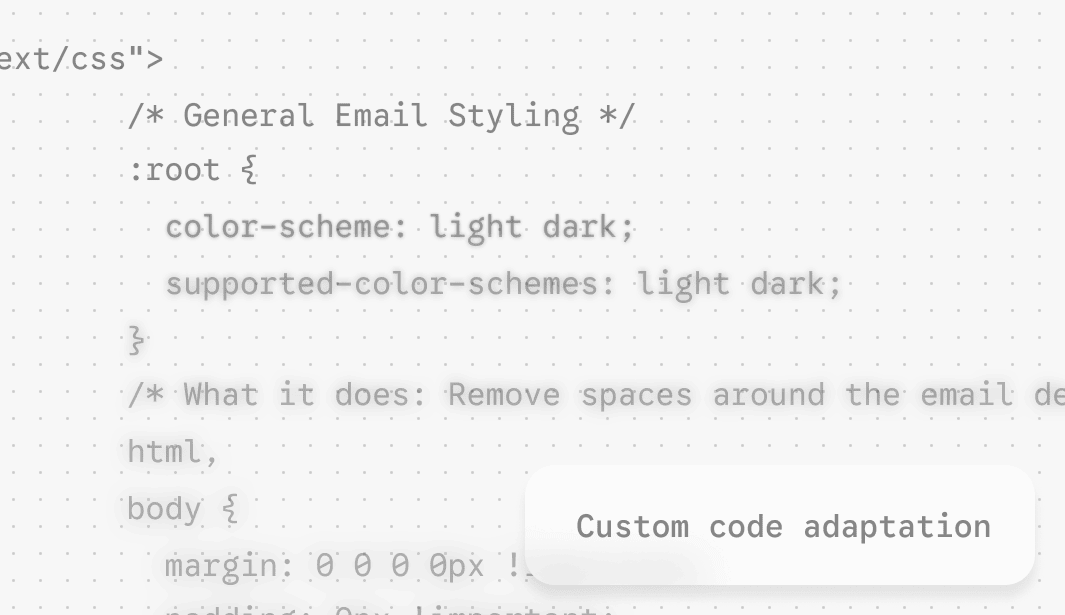Adaptation of a custom HTML in Stripo