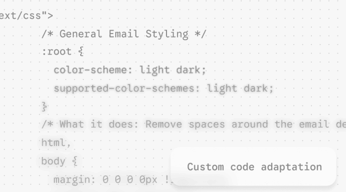 Adaptation of a custom HTML in Stripo