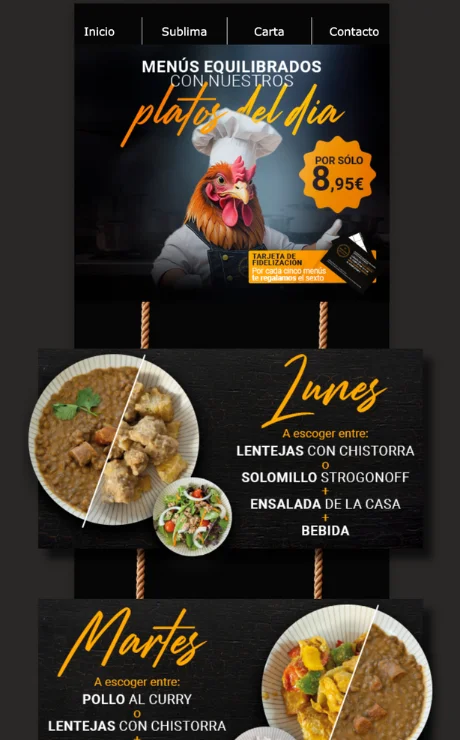 Email for restaurant daily menu promotion