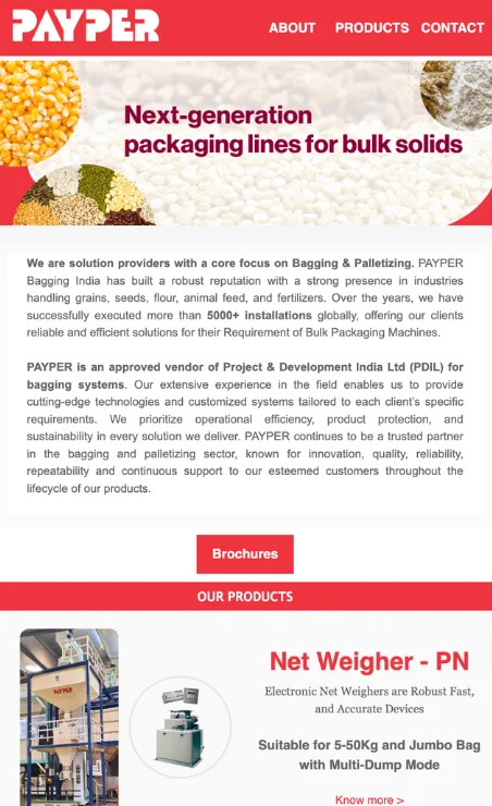 Email for packaging equipment promotion