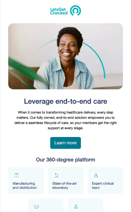 Email for healthcare platform
