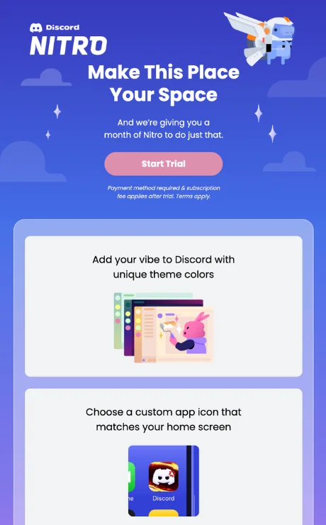 Email about advantages of the trial period