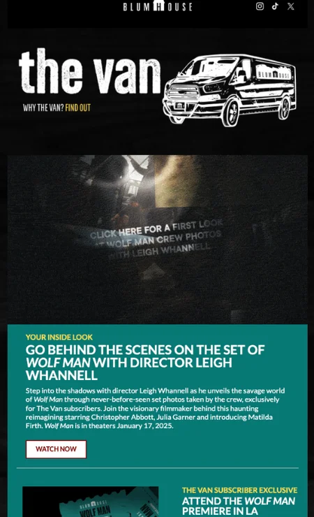 Email for movie production newsletter