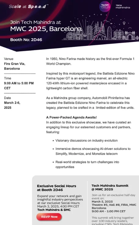 Email for tech summit