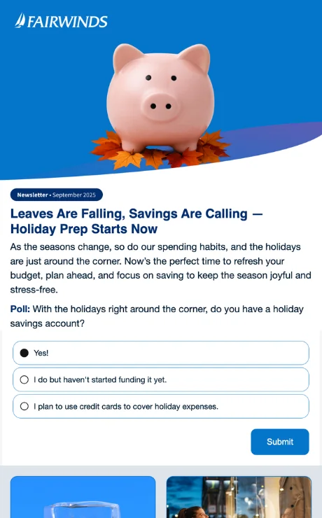 Email with interactivity for getting information