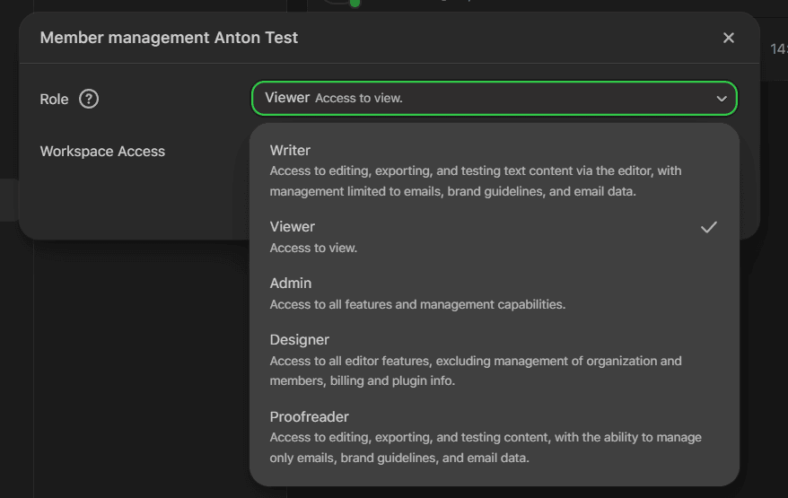 Setting the role Setting the role