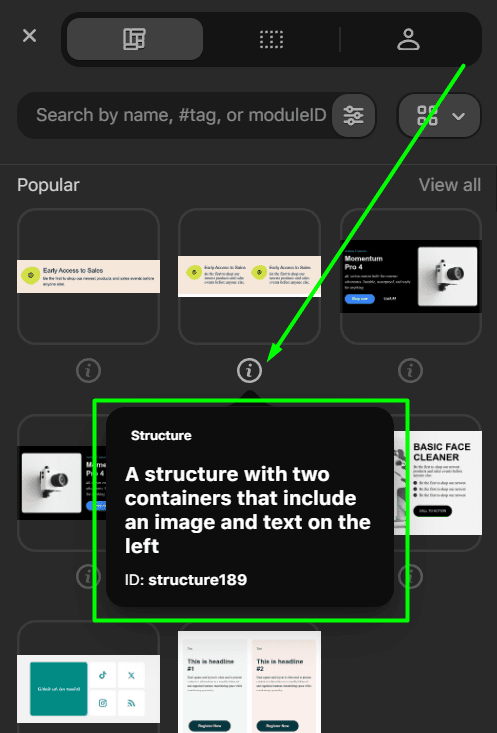 Module name and description Module name and description