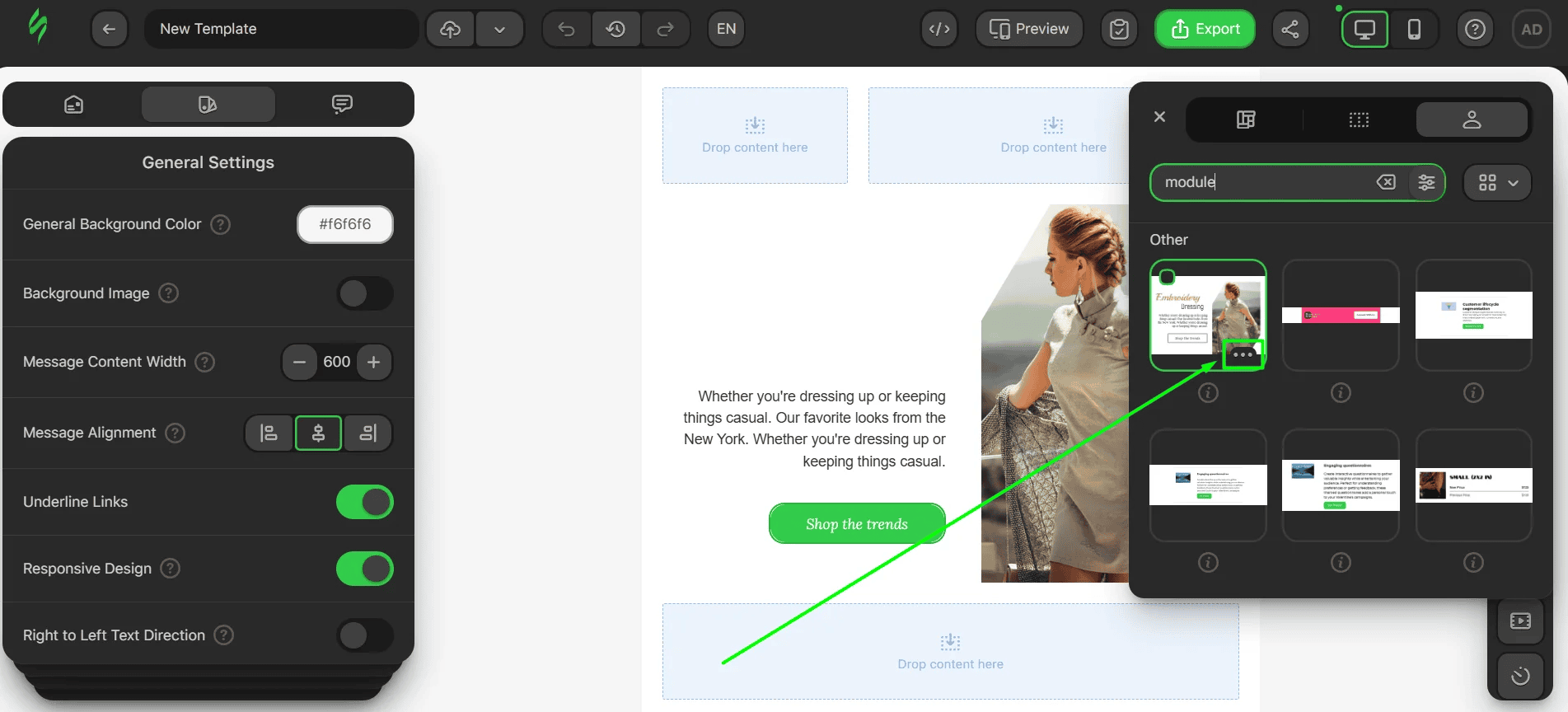 Module settings Module settings