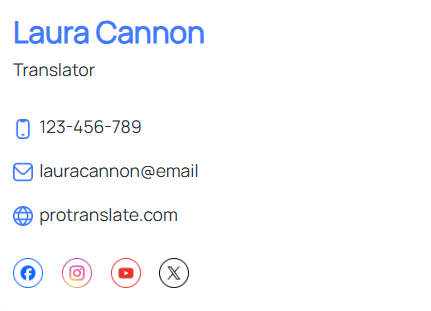 Main contact information in email signature Main contact information in email signature