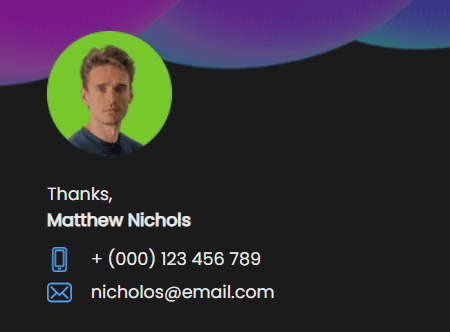 Simple and short mobile email signature Simple and short mobile email signature