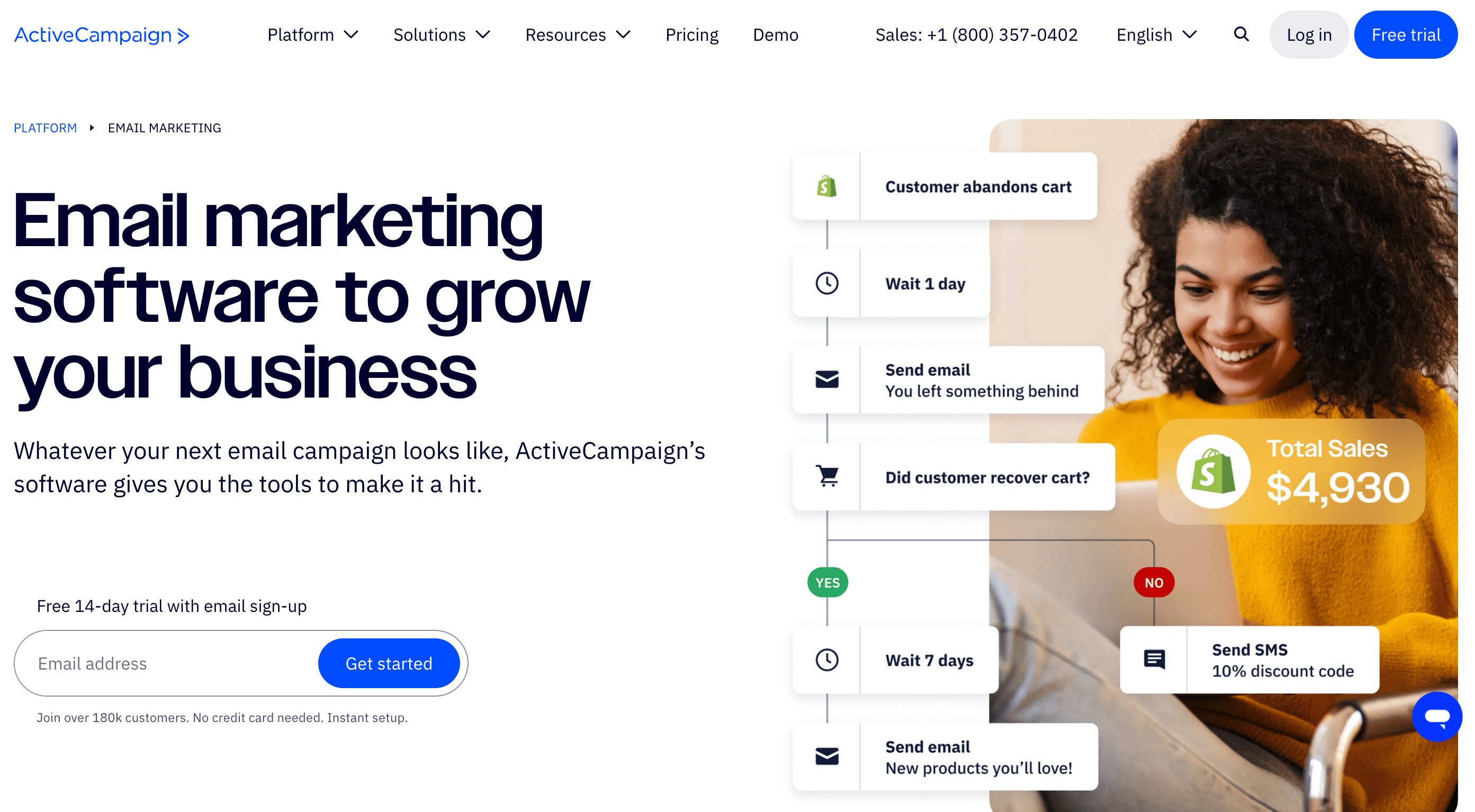 CRM email marketing tool example