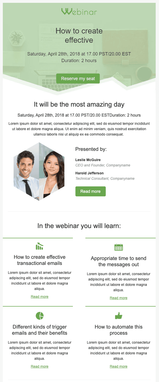 Webinar invitation email template on a desired subject Webinar invitation email template on a desired subject
