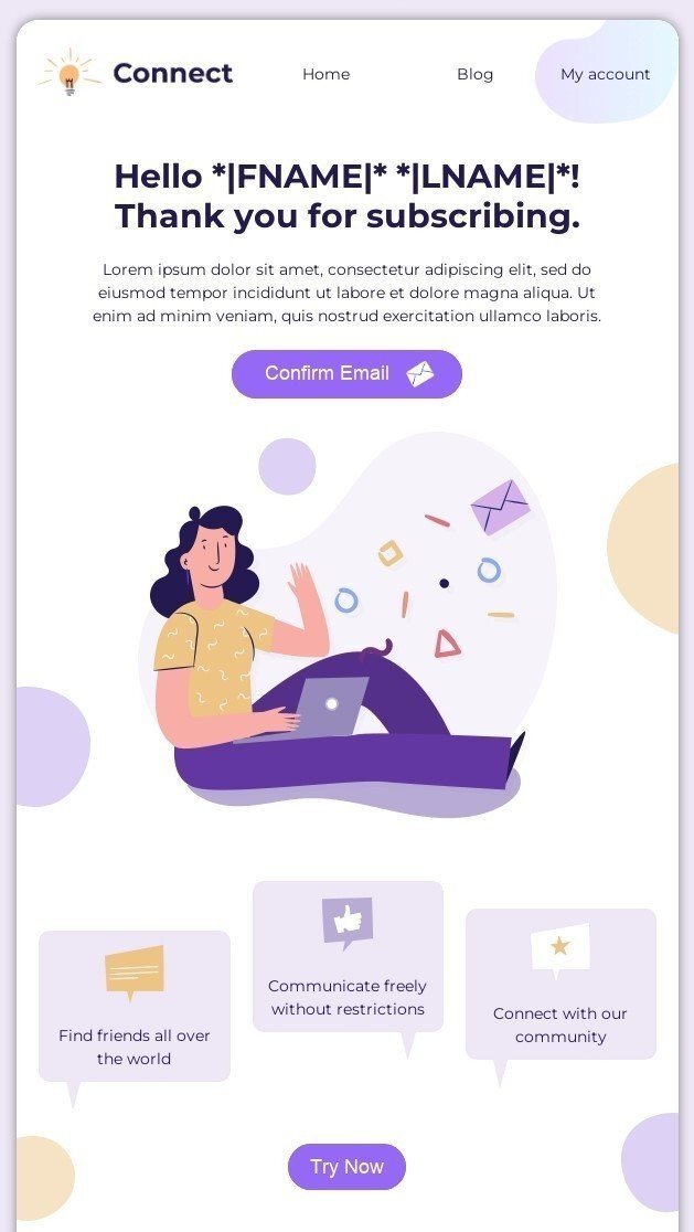 Registration successful email template html