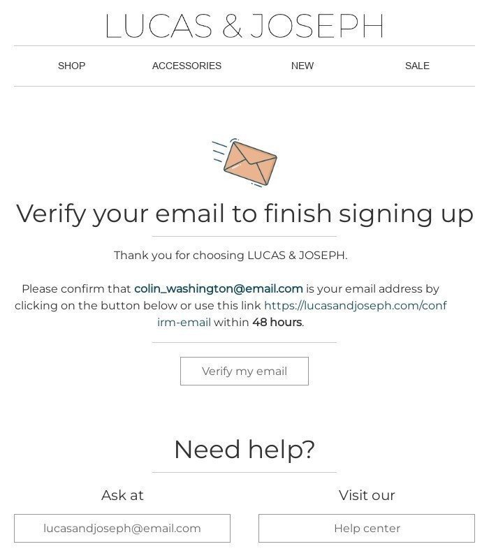 Приклади листів з підтвердженням реєстрації з opt-in