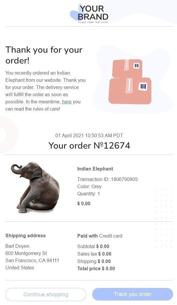 Boutons CTA dans les courriels de confirmation Boutons CTA dans les courriels de confirmation