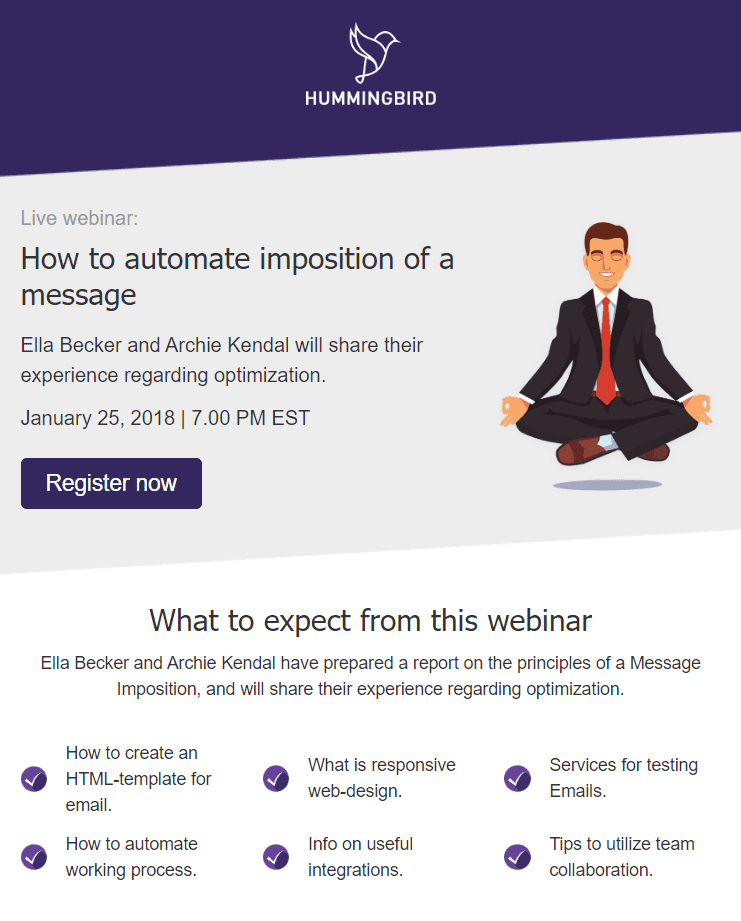 Meeting invitation email