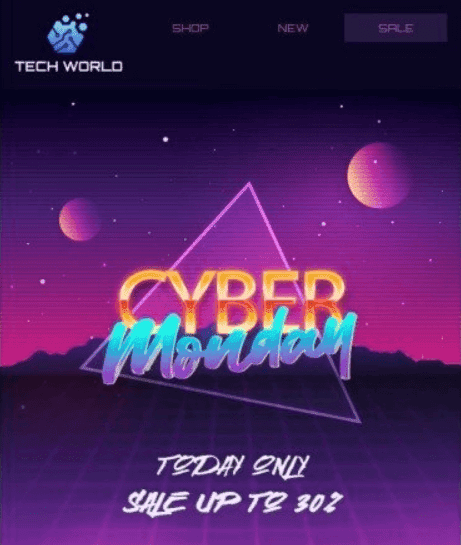 Bright Email Template for Your Cyber Monday Sale Bright Email Template for Your Cyber Monday Sale