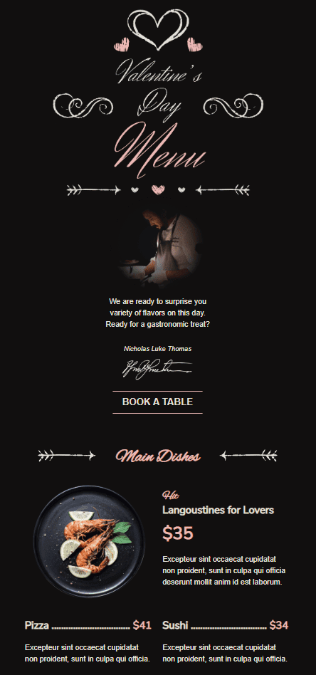 Dinner-Einladung _ Valentinstags-E-Mail für Ihre Abonnenten Dinner-Einladung _ Valentinstags-E-Mail für Ihre Abonnenten