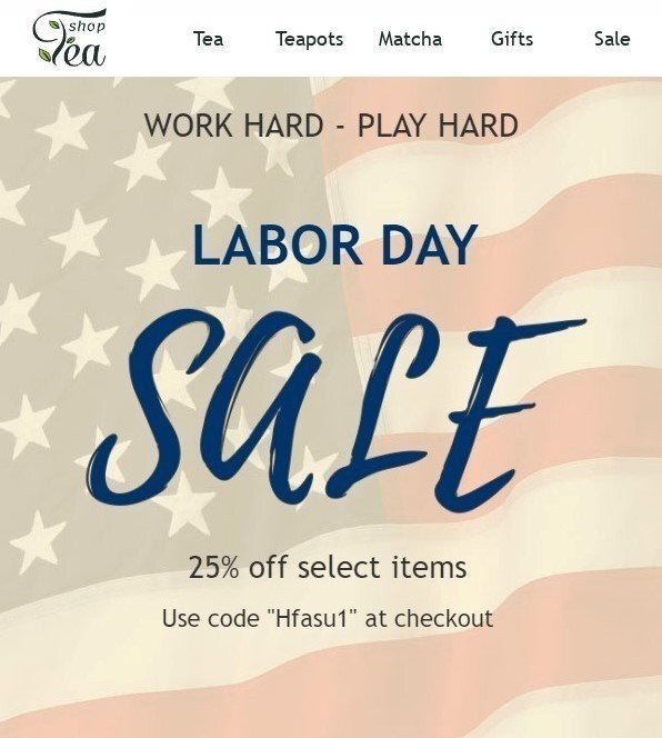 Labor Day emails with bright banner Labor Day emails with bright banner