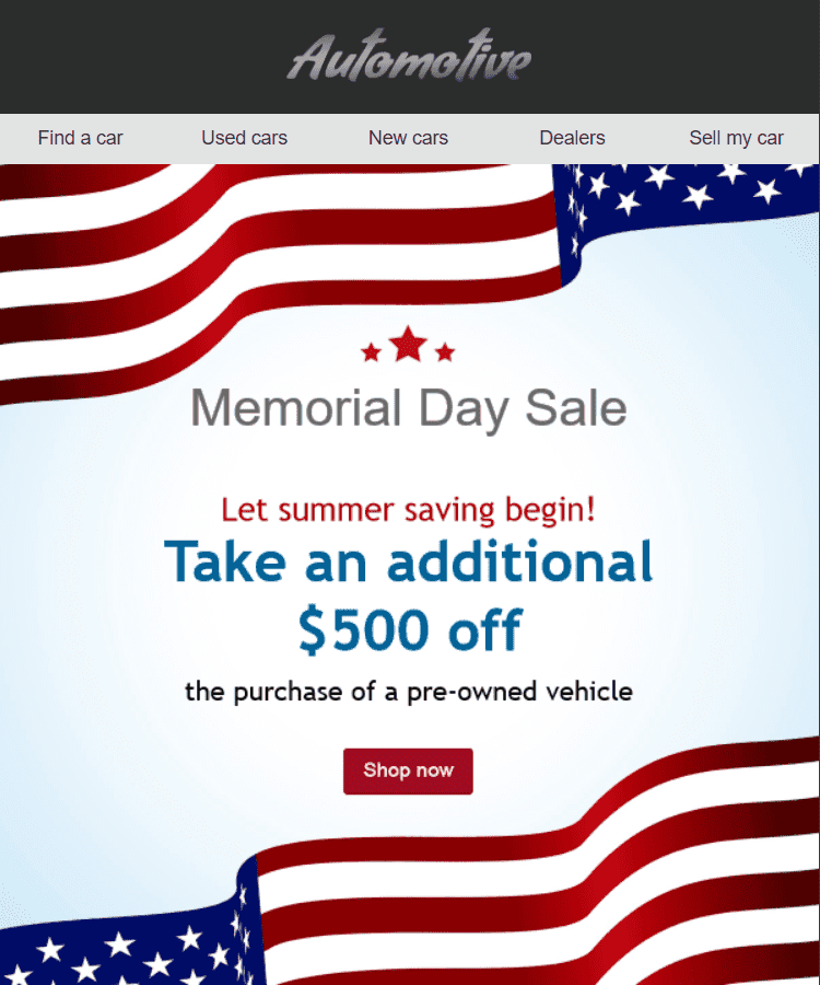 Memorial Day Email Banner for Your Inspiration