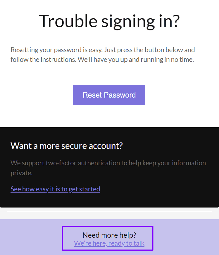Предоставьте подписчикам возможность связаться с вашей службой поддержки Предоставьте подписчикам возможность связаться с вашей службой поддержки