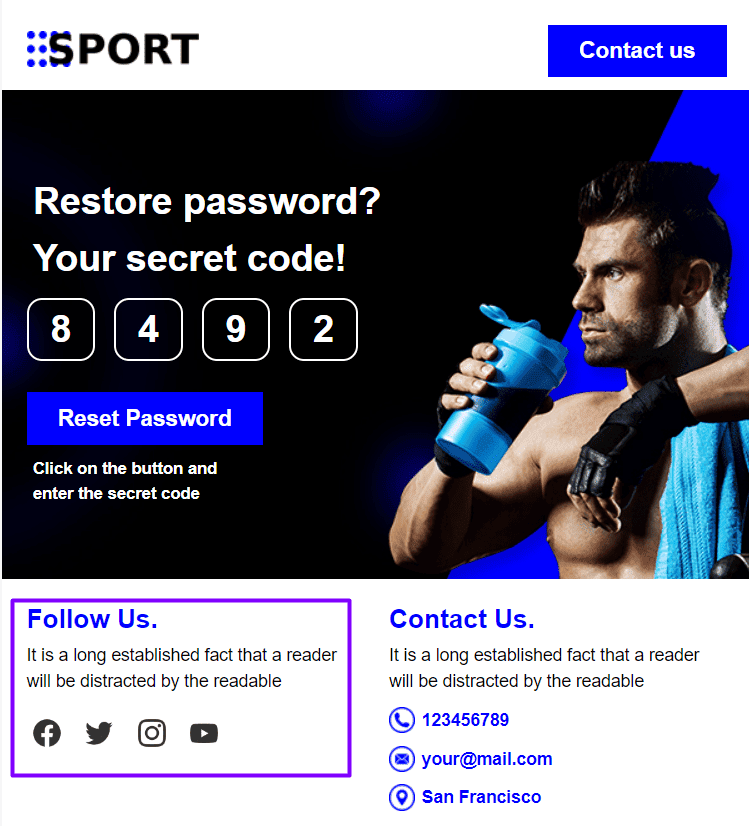 Шаблоны писем для восстановления пароля со ссылками на аккаунты в социальных сетях Шаблоны писем для восстановления пароля со ссылками на аккаунты в социальных сетях