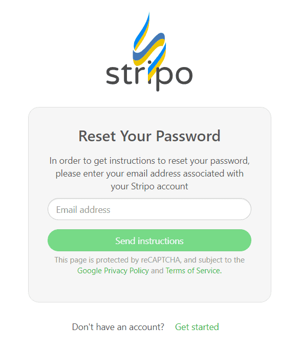 Password reset email template