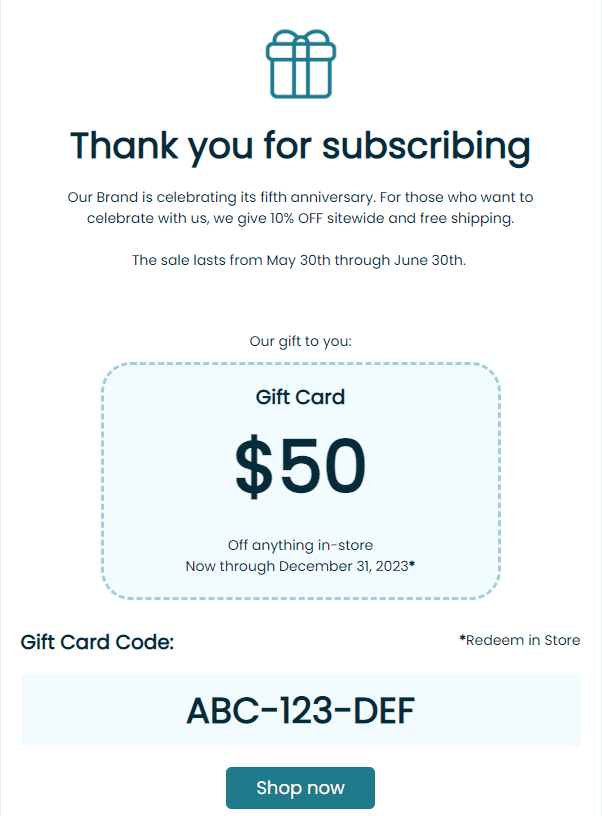 Welcome New Subscribers with a Gift Welcome New Subscribers with a Gift