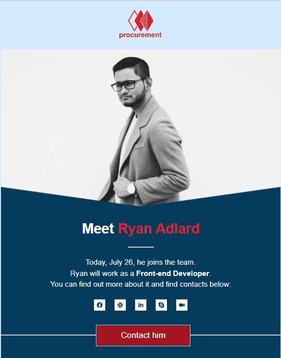 Шаблон письма с объявлением о приеме на работу нового сотрудника Шаблон письма с объявлением о приеме на работу нового сотрудника