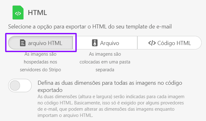 Baixando seu modelo de e-mail Mailchimp como arquivo HTML