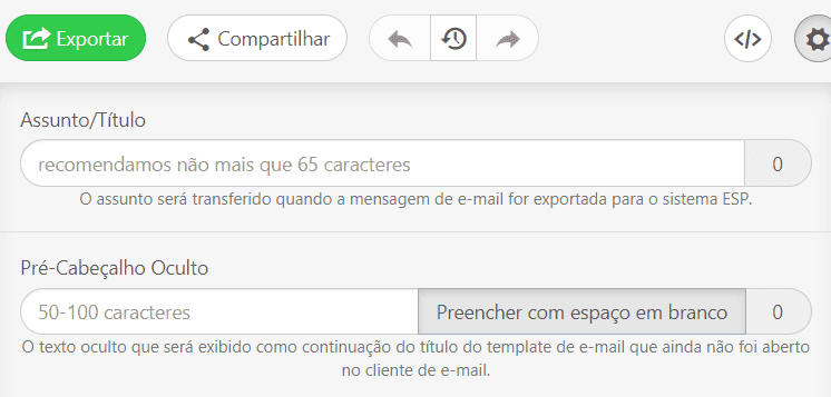Configurações _Linha de assunto e pré-cabeçalho de e-mail de boas-vindas Configurações _Linha de assunto e pré-cabeçalho de e-mail de boas-vindas