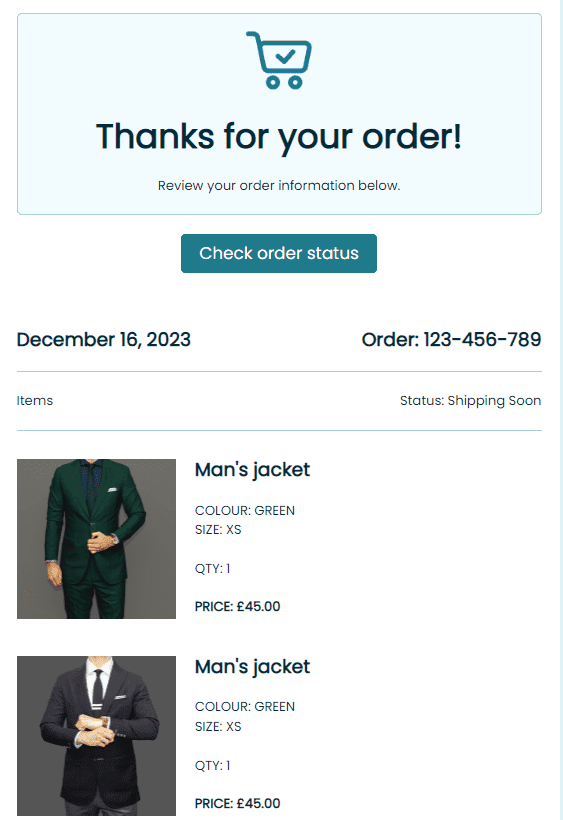Шаблони підтвердження замовлення для вашої email-кампанії