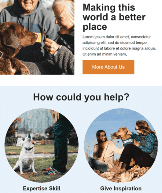 emotional photos in HTML email templates for nonprofit emotional photos in HTML email templates for nonprofit