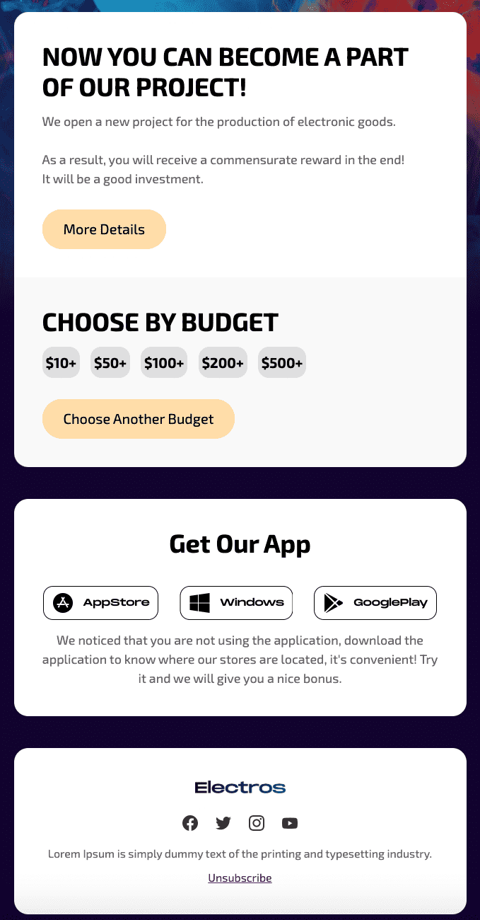 Шаблон листів для краудфандингу з пропонованими сумами пожертв Шаблон листів для краудфандингу з пропонованими сумами пожертв