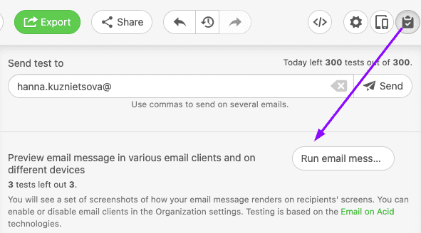 Running a screenshot test_Export Emails to Mailchimp Running a screenshot test_Export Emails to Mailchimp