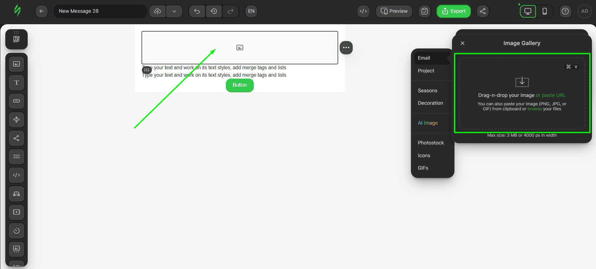 Adding an image to the block Adding an image to the block