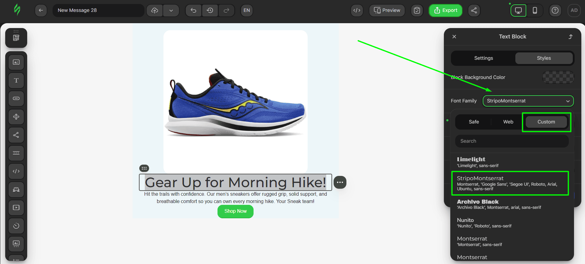 Choosing font) Choosing font)