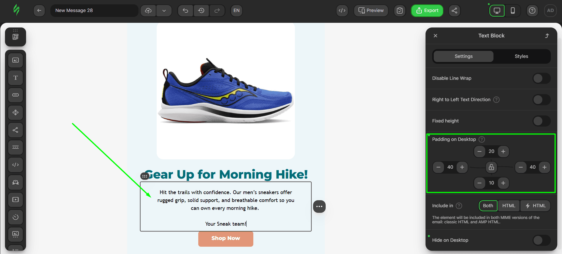 Paddings for two Text blocks Paddings for two Text blocks