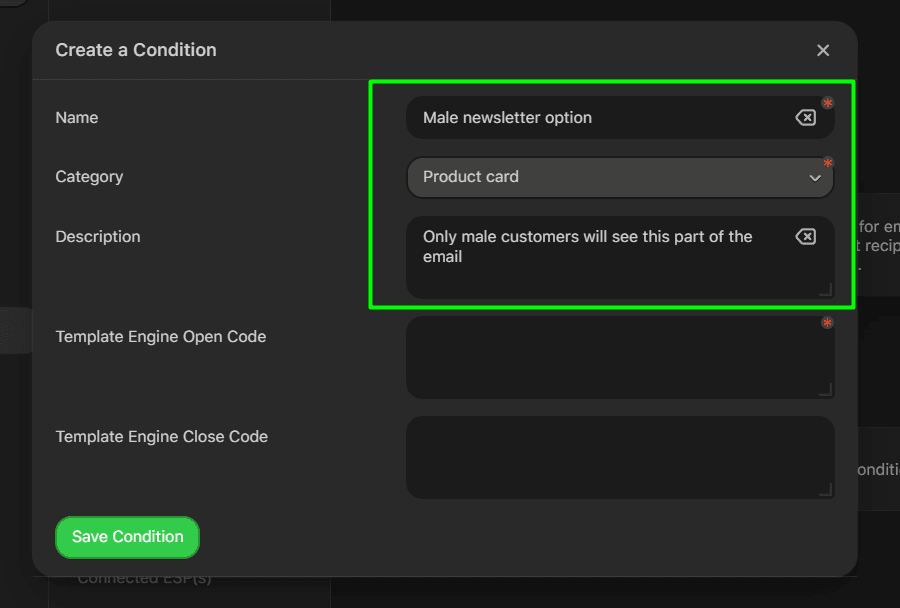 Setting up Display Condition Setting up Display Condition