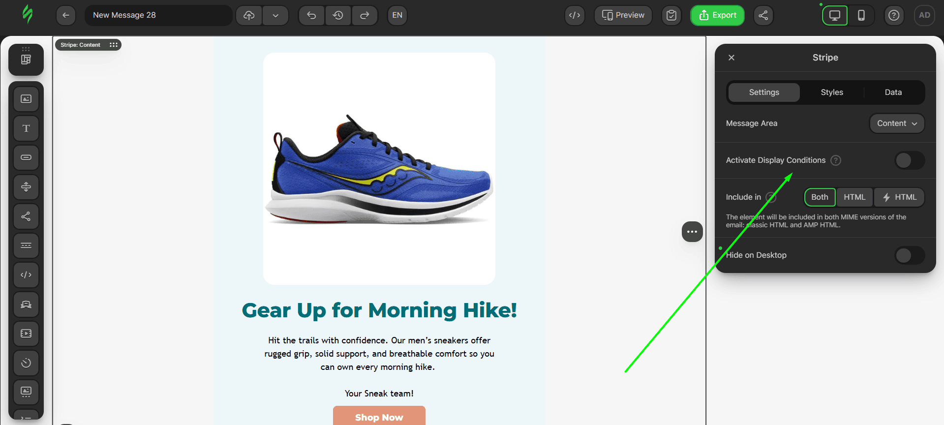 Applying Display Condition to the structure Applying Display Condition to the structure