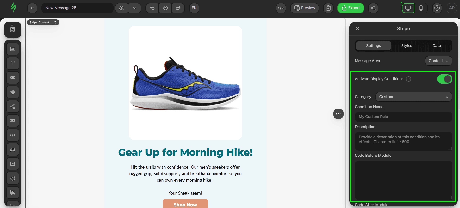 Feature applied Feature applied