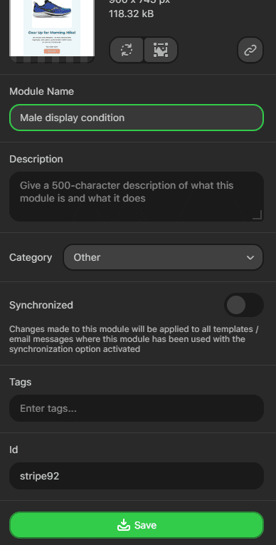 Tweaking module before saving it Tweaking module before saving it
