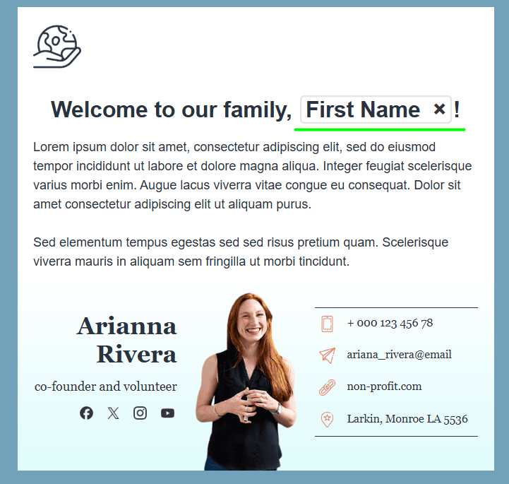 Merge tag demonstration Merge tag demonstration