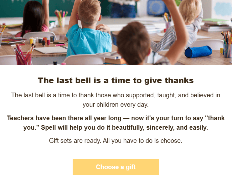 An example of occasion-based segmentation