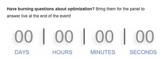 Minuterie dans les e-mails de rappel d'événement Minuterie dans les e-mails de rappel d'événement