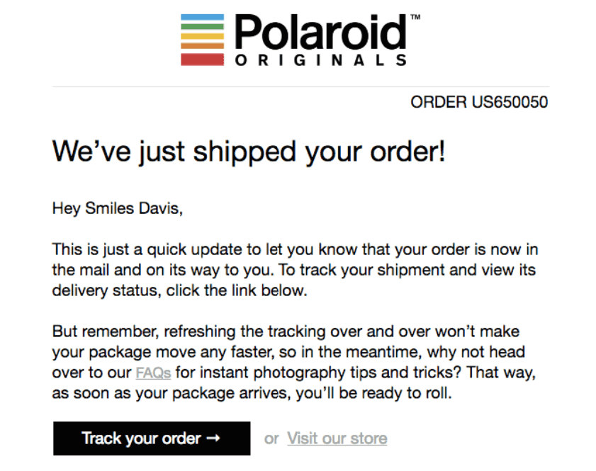 Details in den Versand-E-Mails der Bestellung