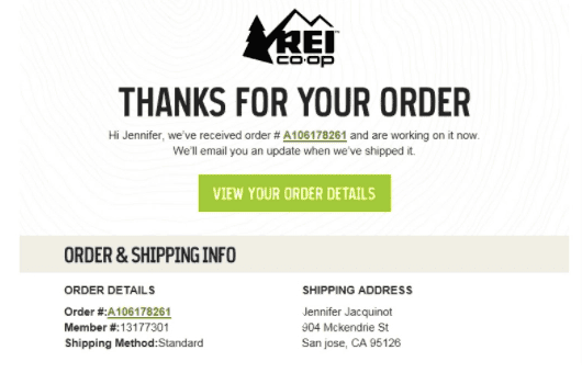 Transaktions-E-Mails mit Lieferadresse