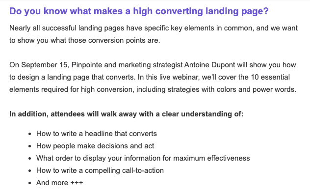 Webinaire sur les meilleures pratiques d'e-mail _ Description du webinaire Webinaire sur les meilleures pratiques d'e-mail _ Description du webinaire