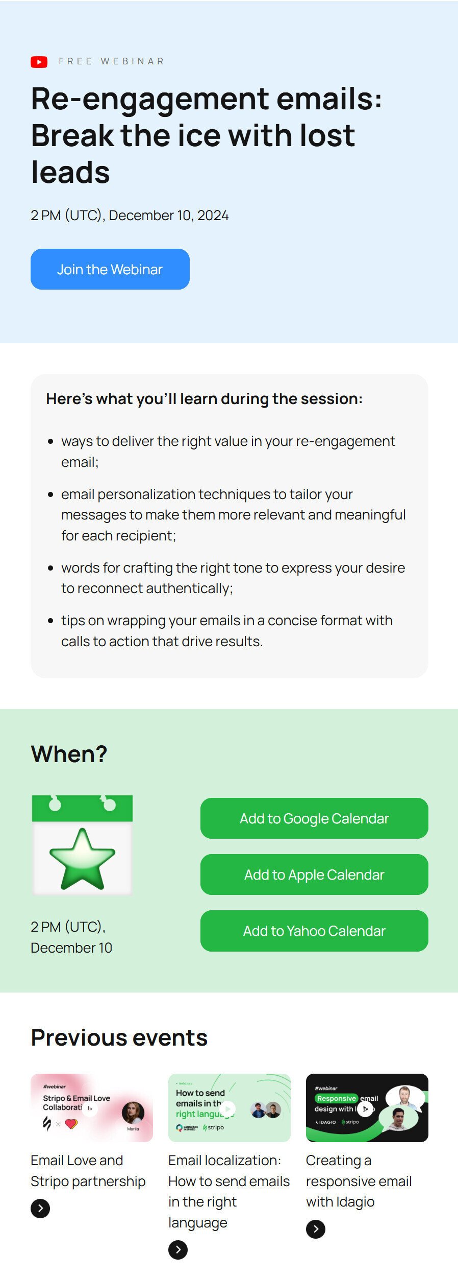 E-mail de suivi E-mail de confirmation du webinaire E-mail de suivi E-mail de confirmation du webinaire