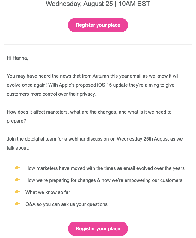 Exemples d'e-mails d'invitation à un webinaire _ Bouton dupliqué _ Exemple Exemples d'e-mails d'invitation à un webinaire _ Bouton dupliqué _ Exemple